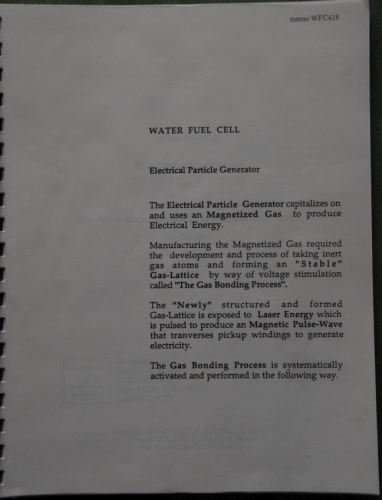 Stan's Electrical Particle Generator Memo