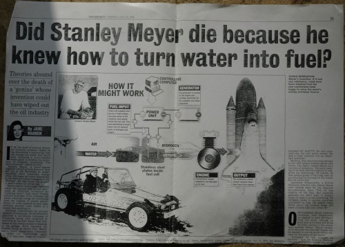 Did Stan Meyer Die Because He Knew How To Turn Water Into Fuel-Daily Express Article