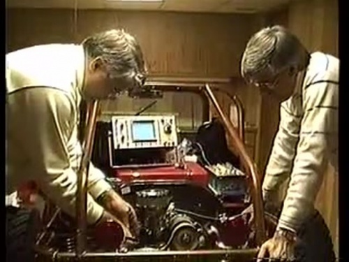 Stan and Steve Meyer Working on the Dunebuggy