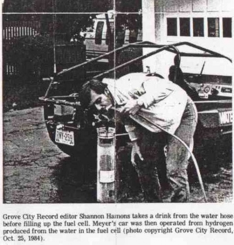 Grove City Record editor Shannon Hamons Drinking Water From Hose