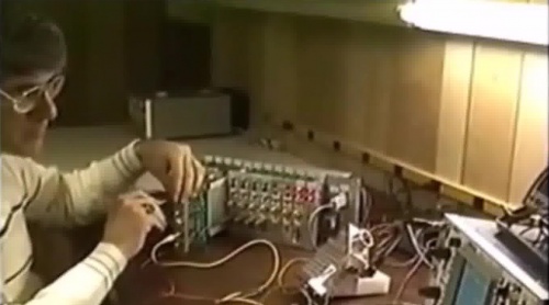 Steve Meyer Adjusting the Early Dunebuggy GMS Computer Prototype Waveforms with Oscilloscope