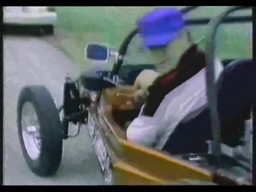 Stan Pulling Onto the Road Driving the Dunebuggy